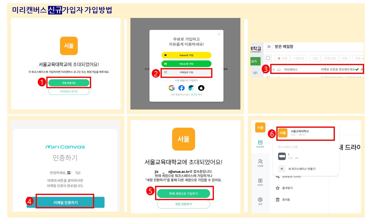 미리캔버스 가입방법