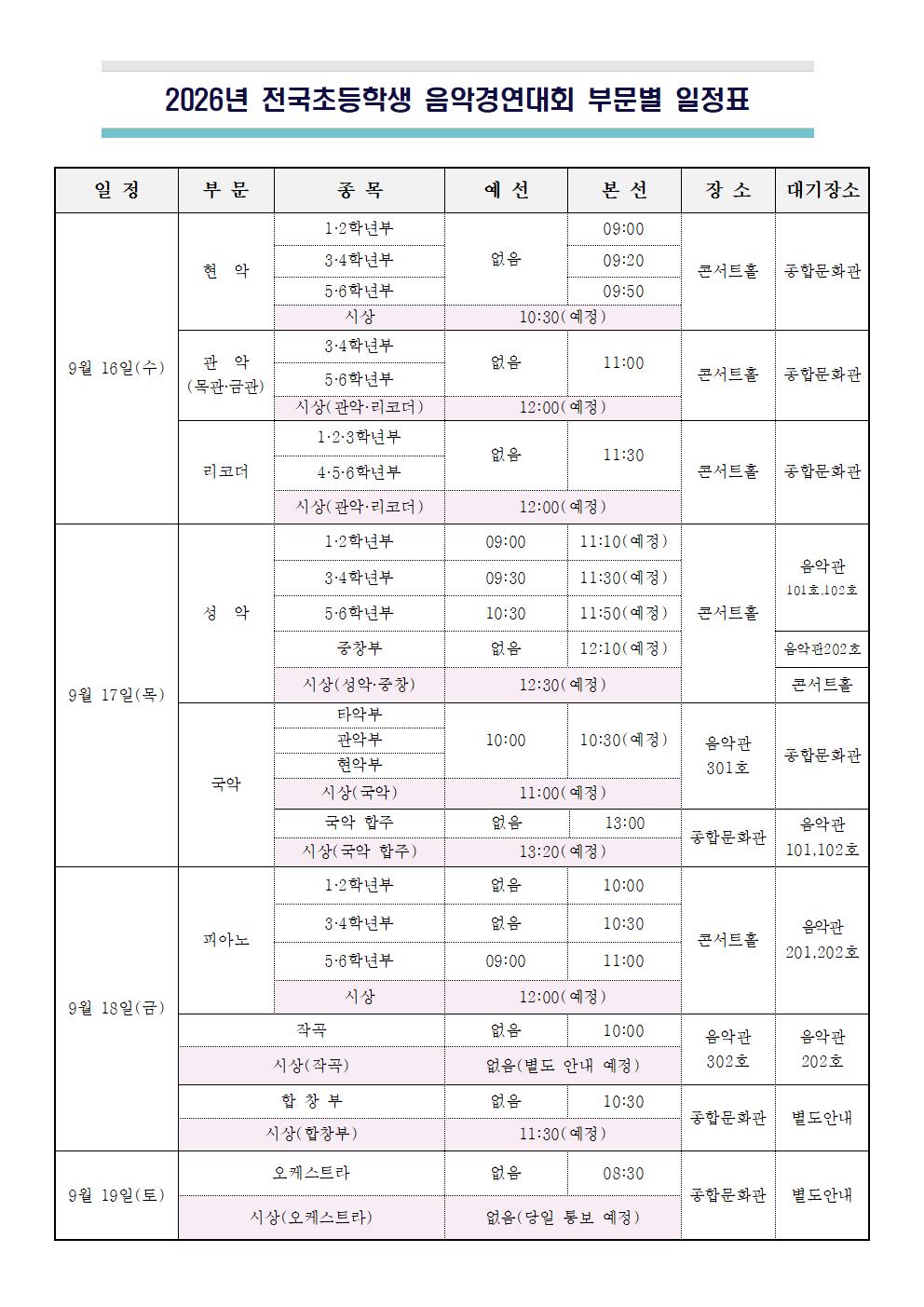 대회일정